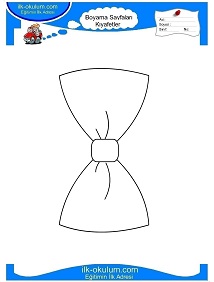 Çocuklar İçin Papyon Boyama Sayfaları 